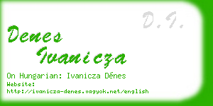 denes ivanicza business card